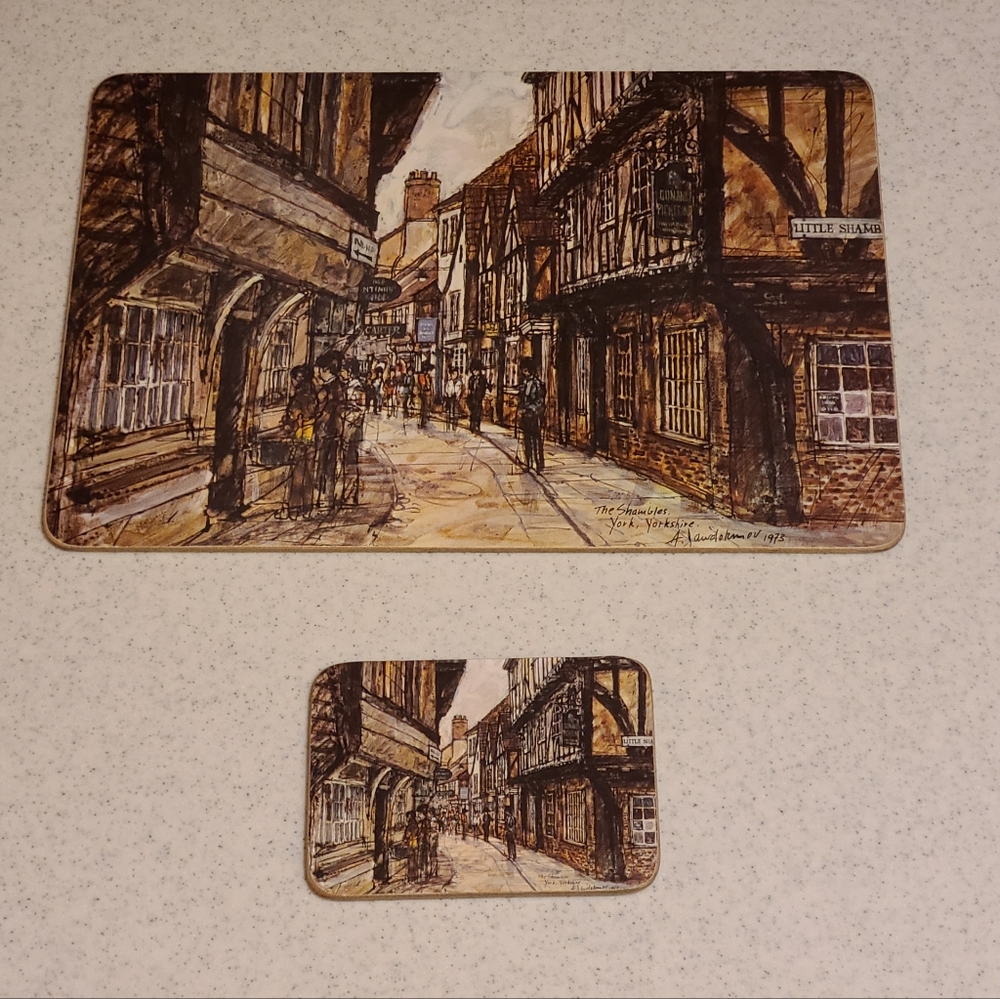 Vintage Street Scene Placemat With Matching Coaster